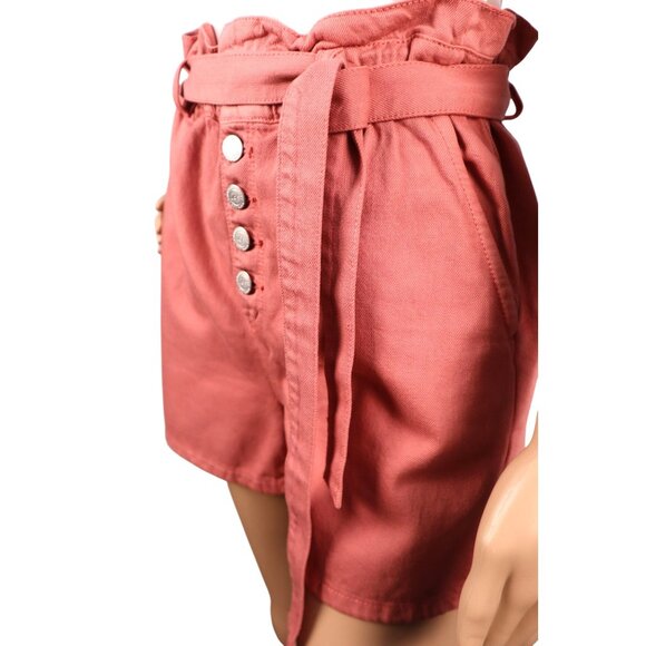 LOFT by High-Rise Paper bag‎ Waist Shorts with Belt & Button Fly Size XS - Picture 3 of 8